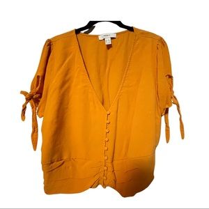 Mustard yellow crop top